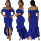 Women Sexy Solid Strapless Dress