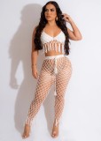 Women Sexy Crochet Beach Cover Up Beach Two-Piece Set