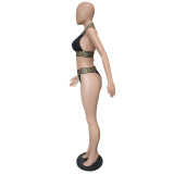 Women Summer Print Bikini Two-Piece Set