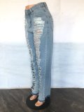 Fashion Versatile Slim Sexy Micro Stretch Ripped Micro Bell Bottom Denim Pants