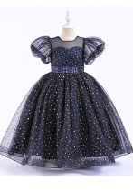 Dress Girls Puff Sleeve Dress Multicolor Wedding Dress Children's Children's Day Performance Princess Dress