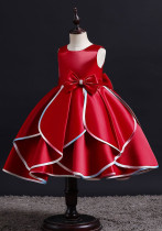 Girls Dress Trendy Birthday Princess Dress Dress Sleeveless Flower Girl Wedding Puff Mesh Skirt