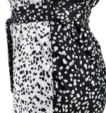 Plus Size Women Off-Shoulder Contrasting Strapless Jumpsuit