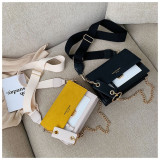 Women's Chain Shoulder Bag Summer Crossbody Contrast Color Square Bag