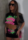 Trendy Letter Print Crop Tank Top Shorts Two-Piece Set