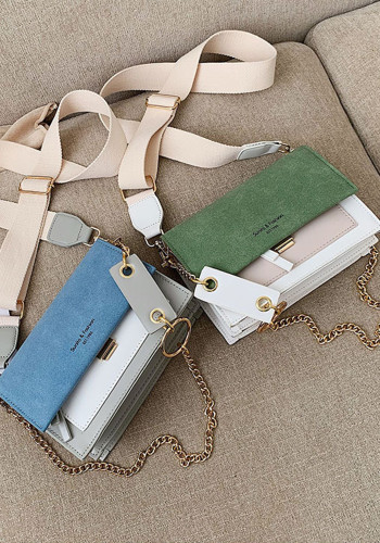 Women's Chain Shoulder Bag Summer Crossbody Contrast Color Square Bag