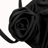Women's Fashion Solid Color Long Gloves Hollow Lace Long Dress
