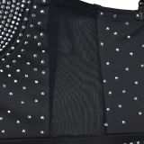 Women's Fashion Mesh Beaded Sleeveless Slip Dress（customized,MOQ 6pcs/size/color,process time 7-10 days）