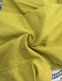 Ladies Fashion Chic Bell Bottom Sleeve V Neck Linen Dress