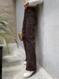 Fall Cargo Pants Street Forest Pocket Loose Denim Pants Women
