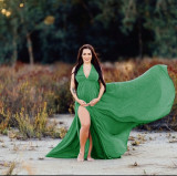 Women Sleeveless Maternity Long Tail Dress