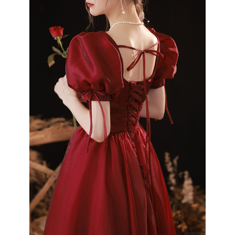 Women Formal Party Puff Sleeve Evening Dress(Processing time need 3-6 days)
