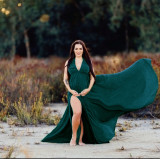 Women Sleeveless Maternity Long Tail Dress