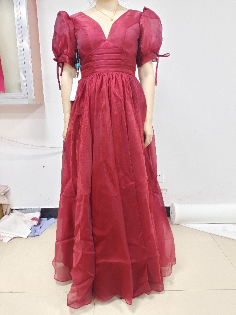 Women Formal Party Puff Sleeve Evening Dress(Processing time need 3-6 days)