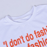 Sexy Ladies Spring Letter Print Short Sleeve Street Trend T-Shirt Top