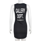 Women's Spring Printed U-Neck Slim Street Sexy Bodycon Dress