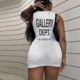Women's Spring Printed U-Neck Slim Street Sexy Bodycon Dress