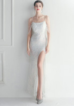 Sexy Straps Sequin Beading Sexy Long Dress Formal Party Evening Dress