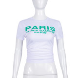 Sexy Ladies Spring Letter Print Short Sleeve Street Trend T-Shirt Top
