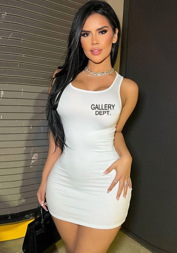 Women's Spring Printed U-Neck Slim Street Sexy Bodycon Dress