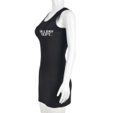 Women's Spring Printed U-Neck Slim Street Sexy Bodycon Dress