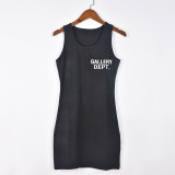 Women's Spring Printed U-Neck Slim Street Sexy Bodycon Dress