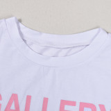 Sexy Ladies Spring Letter Print Short Sleeve Street Trend T-Shirt Top