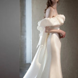 Off Shoulder light wedding dress summer bride wedding dress（Processing time need 3-6 days）