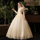 Main Wedding Dress Luxury Chic Fashion Lace Long Sleeve Bridal Wedding Dress Plus Size（Processing time need 3-6 days）