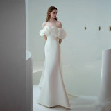 Off Shoulder light wedding dress summer bride wedding dress（Processing time need 3-6 days）