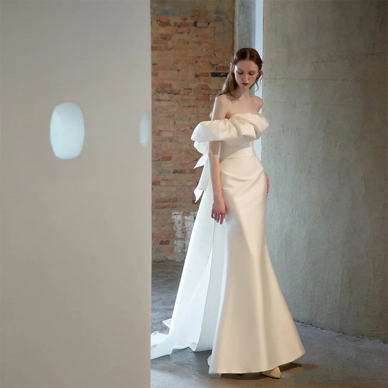 Off Shoulder light wedding dress summer bride wedding dress(Processing time need 3-6 days)