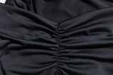 Women Sexy Slash Shoulder Solid Backless Slit Dress