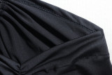 Women Sexy Slash Shoulder Solid Backless Slit Dress