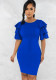Ladies Fashion Solid Color Slim Midi Bodycon Dress