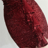 Beaded Sequin Nightclub Party Sexy Bodycon Short Dress