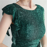 Beaded Sequin Nightclub Party Sexy Bodycon Short Dress