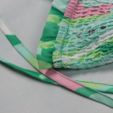 Sexy printed suspenders pleated wide-leg suspenders Jumpsuit