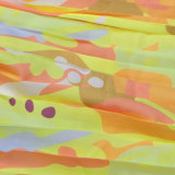 Sexy printed suspenders pleated wide-leg suspenders Jumpsuit