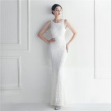 Beading Positioning Flower Beads Wedding Prom Long Dress