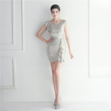 Beaded Sequin Nightclub Party Sexy Bodycon Short Dress