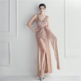 Boutique sequin dress dinner performance long evening dress
