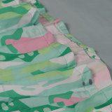 Sexy printed suspenders pleated wide-leg suspenders Jumpsuit