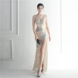 Beaded Symphony Sequins Bridal Dinner Ceremony Long Evening Dress