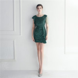 Beaded Sequin Nightclub Party Sexy Bodycon Short Dress