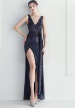 Boutique sequin dress dinner performance long evening dress