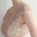 Beaded Sequin Nightclub Party Sexy Bodycon Short Dress