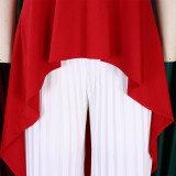 Women Sleeveless Irregular Top and Wide-leg Pants Two-Piece Set