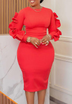 Plus Size Women Elegant African Long Sleeve Dress Plus Size Women Elegant African Long Sleeve Dress