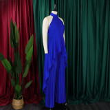 Women Sleeveless Irregular Top and Wide-leg Pants Two-Piece Set