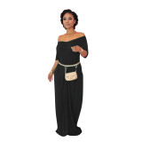 Women's Casual Pretty Color Short Sleeve Maxi Dress